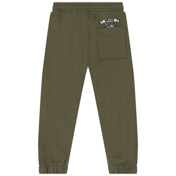 Boys Green Logo & Frog Joggers
